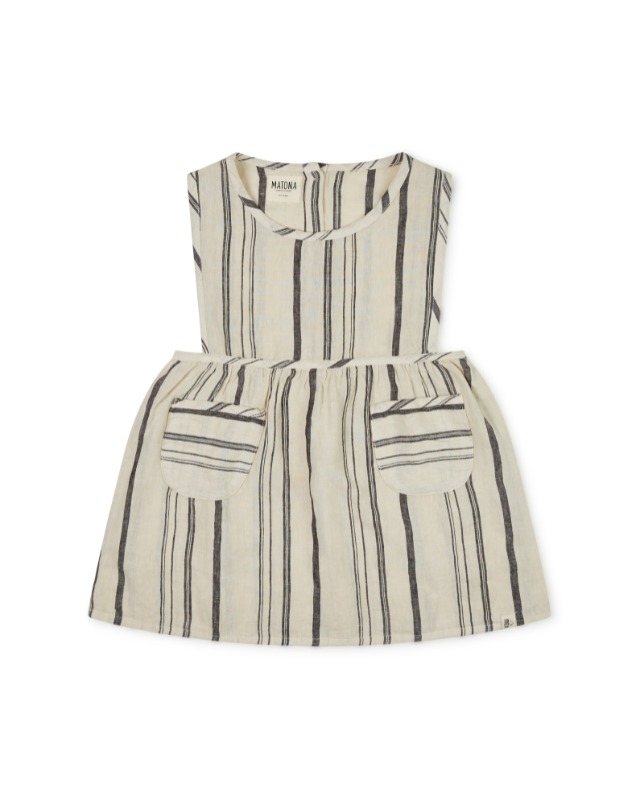 MATONA I  Nora Pinafore Dress_ beige / striped