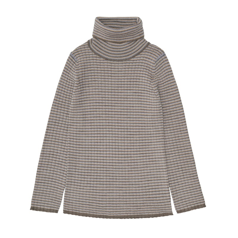 FUB : Rollneck blouse - Beige melange/hay/lavende LAST 120
