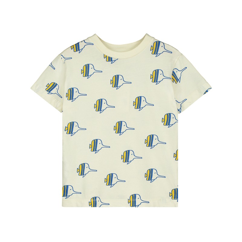 BONMOT 본못 : T-shirt all over fishes - ivory