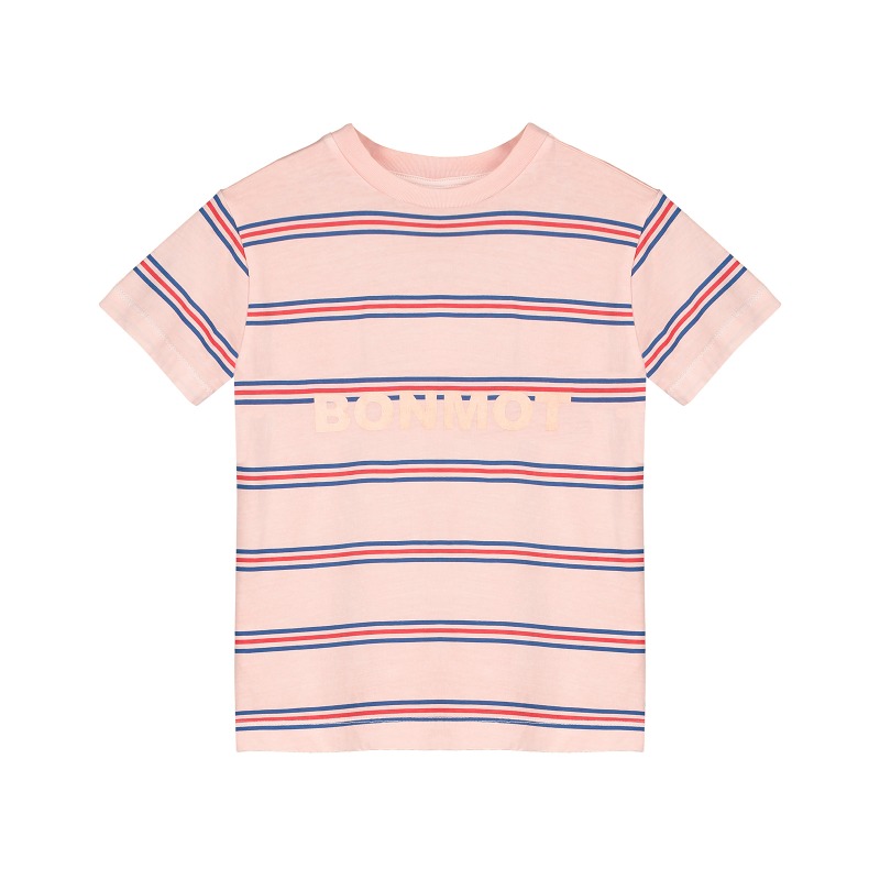 BONMOT 본못 : T-shirt stripes bonmot - Dusty pink 4-5