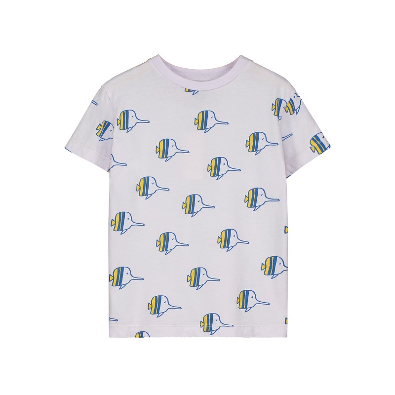 BONMOT 본못 : T-shirt all over fishes - Mallow 4-5