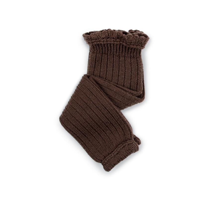 COLLEGIEN 꼴레지앙 : LENA  LEG WARMER with Lace Frill _ #786 Chocolat