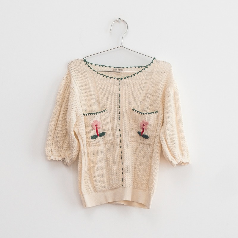 FISH &amp; KIDS 피쉬앤키즈 :  KNIT EMBROIDERED TOP
