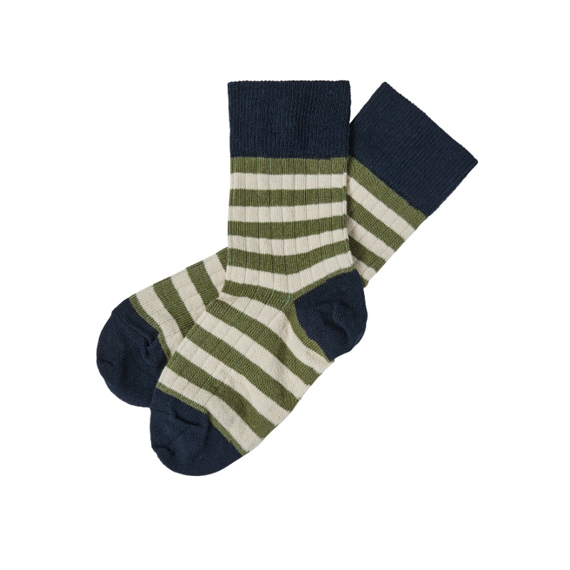 FUB 퍼브 : 2 Pack Classic Striped Socks (20524 SS)    dark navy/olive