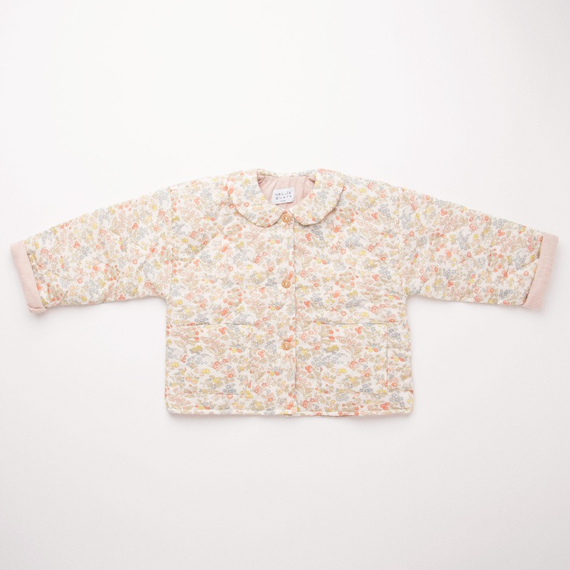 LAST 3-4Y NELLIE QUATS l Twister Jacket - Nancy Ann Liberty Print Organic Cotton Lined With Blush Linen