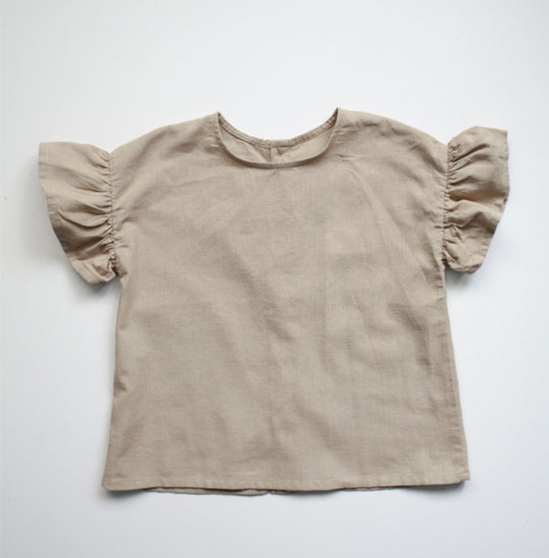 The Simple Folk l The Frill Linen Top 3-4, 5-6